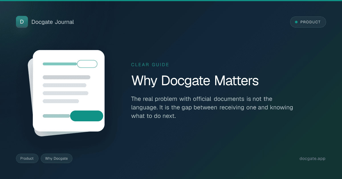 Quiet desk scene with official letters, passport, and notebook representing private document clarity.